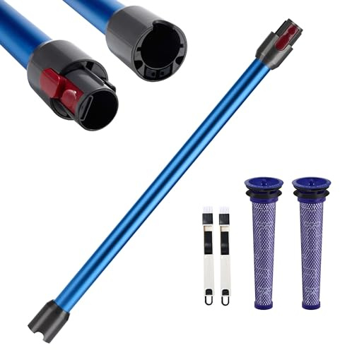 Dyson Verlängerungsrohr mit 2-in-1 Sauber Bürsten, Teleskoprohr mit 2 Stück Filtern für V7, V8, V10, V11, V15, Starre Verlängerung Saugrohr für Dyson V11, Blau