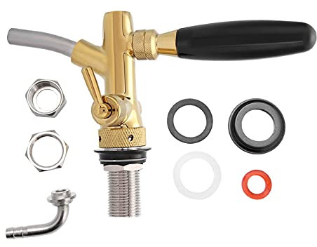 Beer Tap, Beer Faucet Beer Tap Handles for Kegerator Parts Tap Kegerator Beer Tap Dispenser Kegerator Replacement Parts Adjustable Beer Dispenser Tap Faucet for Home Bar G5/8(Gold)
