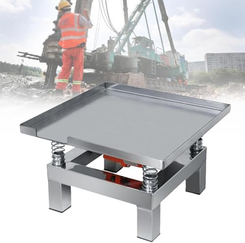 DPLWJPP Table Vibrante pour Béton,Banc D'essai Vibratoire Électrique 3000-3600rpm,Mini Table Vibration en Acier Inoxydable,Plate-Forme Vibration Bloc De Test De Banc,50 * 50cm-110V