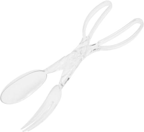 WEIBAIERGAOMAI Salad Tongs, Scissor Tongs, Plastic, Transparent, 11.41 x 2.55 inches, 1 Piece