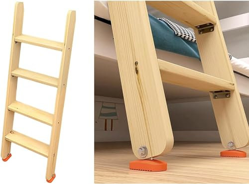 Etagenbettleiter Etagenleiter Holzleiter für Doppeletagenbetten für Wohnmobil-Dachbodentreppen, universelle Etagenleiter mit rutschfesten Gummifußpolstern (Größe: 125 cm)