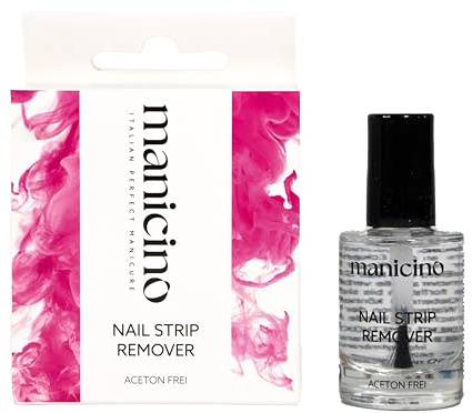 Manicino Nagelstreifenentferner: Sanfte, Acetonfreie Lösung für die Einfache Entfernung von Halbfertig Aushärtenden Gelstreifen und Nagelwickeln – Perfekt für Maniküren und Pediküren Zu Hause