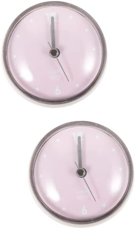 Garneck 2st Badezimmeruhr Süße Wanduhr Mini-duschuhr Vintage-wanduhr Badezimmer-Timer Kleine Küchen Cartoon- en Bauernhaus- Duschwecker Kieselgel Rosa