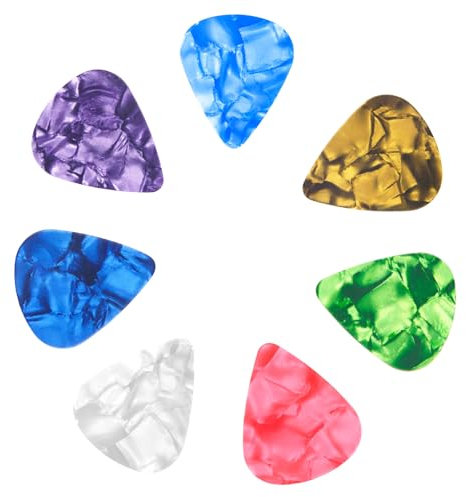 51 Stück Plektren Plectrum,Gitarrenplektren für Akustikgitarren,für E-Gitarre,Bunte Zelluloid-Gitarrenplektren für Bass,Akustikgitarre,Ukulele,3 Größen(0,5/0,75/1,0 mm)