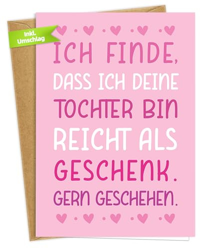 WenmthG Geschenke für Papa&Mama, Geburtstagskarte mit Umschlag - Geschenk Papa Mama Geburtstag, Vatertag, Jubiläum - Geschenk für Papa Mama von Tochter - Geburtstagsgeschenk für Papa&Mama