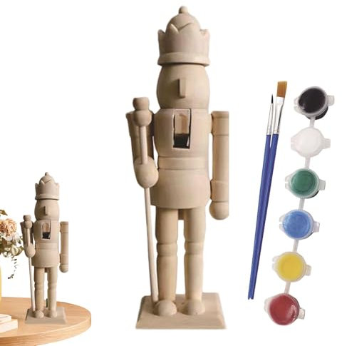 Generico Wooden Nutcracker Unpainted, Paint Your Own Nutcracker, Nutcracker Craft, Unfinished Nutcracker Figures, Nutcracker Paint Kit, Wooden Nutcracker Set, Paintable Nutcracker Ornament,