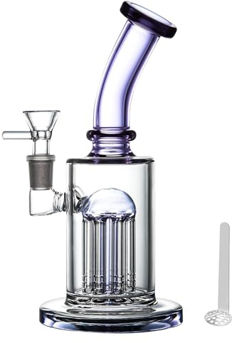 Chillbong 22cm Glasbong with Hurricane Filter, 14.5mm bowl, Weight 500g, Craft sturdy glass, Filtering vessel pipe - Galaxy Purple