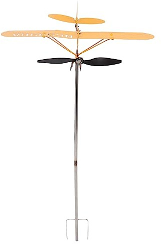 Veleta de Avión Piper J3 Cub Veleta de Metal 3D, Veleta de Avión, Indicador de Dirección del Viento de Techo Al Aire Libre para Decoración de Jardín y Patio (Talla Grande)