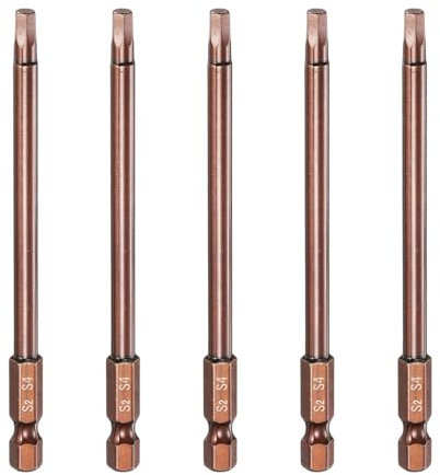 QUARKZMAN 5 Pcs Llave Hexagonal Brocas 4Mm (H4) Métrica Hexagonal de 1/4 4 (100Mm) Longitud Acero S2 Brocas de Destornillador Magnético para Impacto Industrial Brocass de Taladro