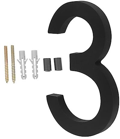 VILLCASE Address Plaque with Street Number Mailbox Number Black Acrylic and Metal Practical and Sturdy Sign for Home or Office Use