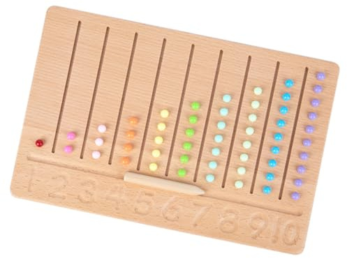 Kisangel Wooden Digital Track Pad Number Learning Toy Educational Toys for Toddlers Beads