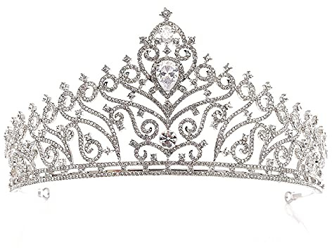 Haarschmuck für Damen, große Diademe und Kronen, Stirnbänder, Verlobung, Hochzeit, für Brautkönigin, Grün, Luxus, Festzug, B