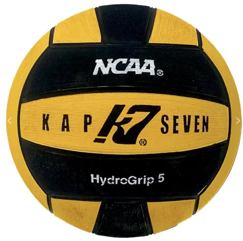 KAP K7 SEVEN KAP7 Size 5 HydroGrip Water Polo Ball (NCAA and NFHS Official), Yellow/Black