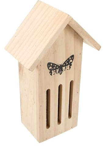 ROMISBABA Hängendes Schmetterlingshaus aus Holz Dekorativer Futterspender für Schmetterlinge Attraktives Insektenhotel für Garten Einfache Installation Gartenzubehör