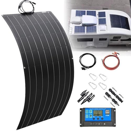 Panneau Solaire Flexible 300W 600W 1200W Panneaux Solaires Photovoltaïques Monocristallins Chargeur Solaire Photovoltaïque avec Contrôleur Charge 40a Convient Aux Tentes Camping(300W)