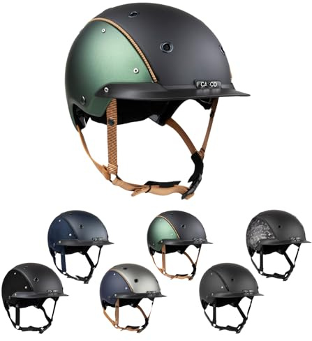 RL24 - Reithelm Champ von Casco inkl. Putzschwamm & Helmbox – Reitkappe Damen, Herren & Kinder – optimal belüftet & Perfekter Sitz – Reiterhelm in Grün/Anthrazit matt – Gr. M (56-58cm)