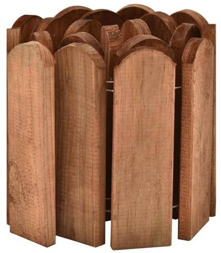 Rotolo di bordura in legno di pino impregnato, bordatura flessibile per giardino 120cm, delimitazione aiuole percorsi stagni, design rustico resistente alle intemperie, facile da installare per estern