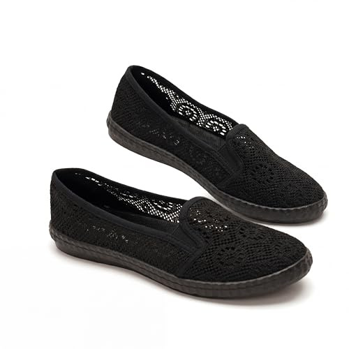 GLAMORA Zapatillas Deportivas Transpirables Ligeras Malla Tejida Antideslizantes Cómodas Calzado Casual Flexible Sneakers Ultraligeros Confort Veraniego Tejido Elástico Suela Flexible