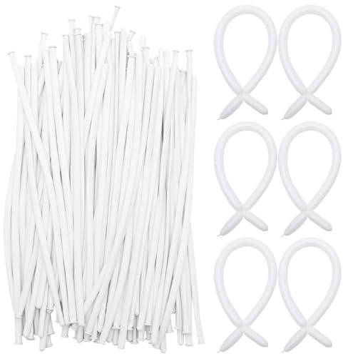GALPADA Fáciles de Usar Globos Largos 200 de Látex Blancos para Modelar Flores y Figuras Divertidas Ideales para Cumpleaños y Decoración de Fiestas Interiores