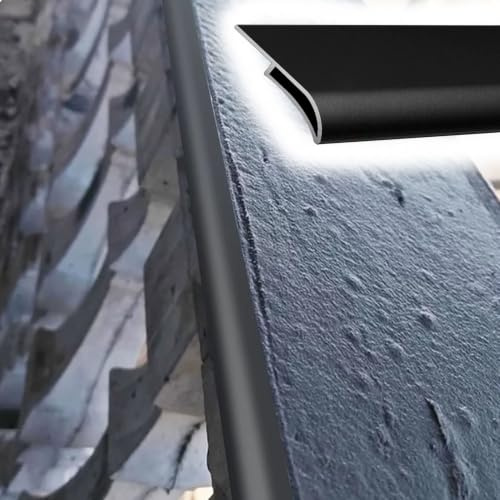 Vierteaguas Muro Exterior Protector de Borde con Tapa de Goteo y Sistema | Deflector de Lluvia Invisible para Pared Exterior y Protector de Lluvia de Aluminio para Ventanas(Black,1.3m(4.3ft))