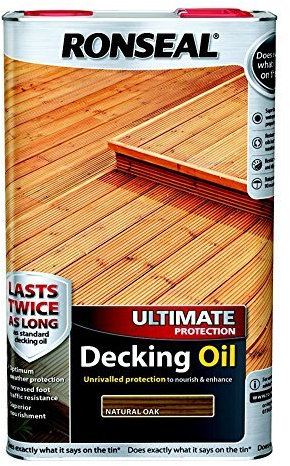 Ronseal RSLUDONO5L 5L Ultimate Protection Decking Oil - Natural Oak by Ronseal