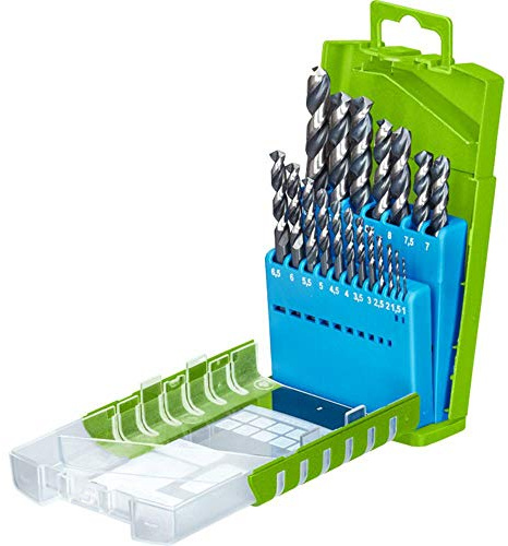 kwb Universeller 19-teiliger Akku-Top Metallbohrer-Satz HI-NOX - HSS Bohrer-Set - Ø 1 mm bis 10 mm in 0,5 mm Schritten - Geeignet für Edelstahl und andere Stahlarten