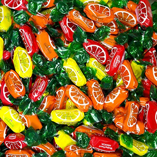 Caramelle Spicchi di Sicilia Cedrinca kg 1 - Caramelle Dure ripiene ai gusti Limone, Arancia e Mandarino - Senza Glutine