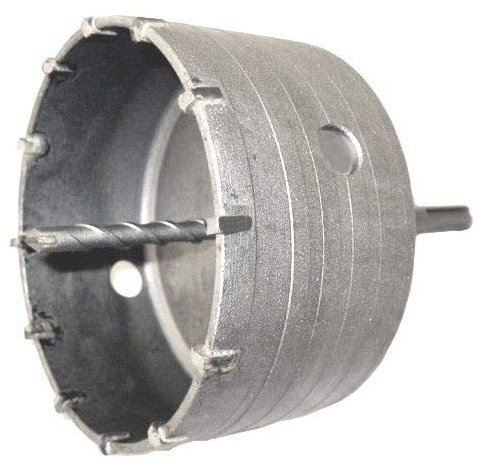 Unibos | Tungsten Carbide Tipped Core Drill 110 mm Diameter Sds Hole Cutter | TCT C/W Pilot Bit SDS Shank Arbor | For The Use In Drilling Brick, Concrete & Masonry