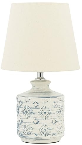 Dekorative Tischleuchte Keramik/Stoff beige Rosanna
