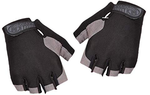 Inzopo Guanti senza dita per uomo e donna, protezione solare UV, mezze dita, protezione solare UV, per ciclismo, equitazione, kayak, pesca, vela, canottaggio, escursionismo, nero XL