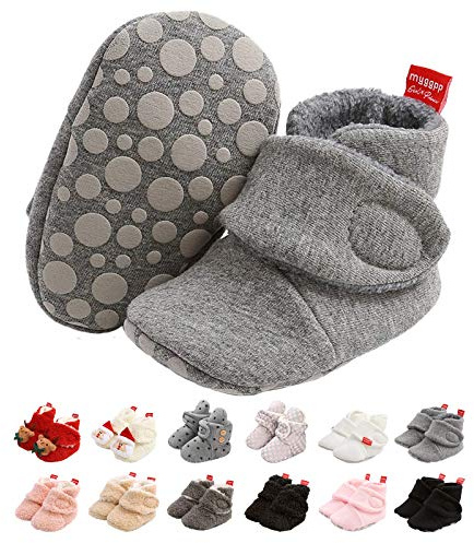EDOTON Infant Boys Girls Warm Booties Winter White Cute Soft Cotton Unisex Baby Shoes First Birthday