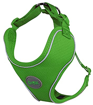 DDOXX Reflektierendes Airmesh Step-In Hundegeschirr - Verstellbare Brust Welpengeschirr für alle Größen - XS (Grün)