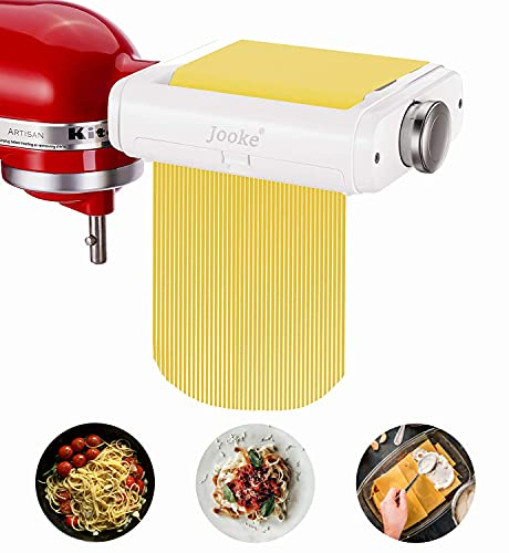Nudelmaschinen-Aufsatz für alle Kitchenaid Mixer, Nudel-Ravioli-Maker, Küchenhelfer-Mixer, Zubehör, 3-in-1-Pasta-Aufsätze, Spaghetti-Schneider, Fettuccine-Schneider und Reinigungsbürste
