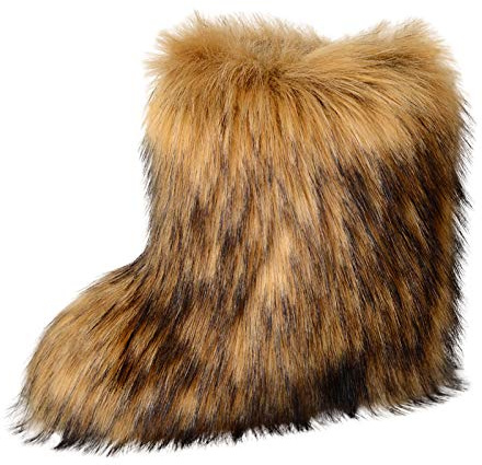 Dam fuskpäls snöstövlar utomhus fluffig hårig stövel, - a - 39 EU