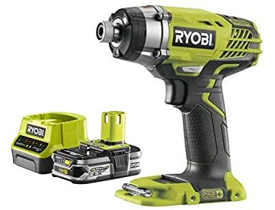 Pack RYOBI Visseuse à choc 18V One+ R18ID3-0 - 1 Batterie 2.5Ah - 1 Chargeur rapide RC18120-125