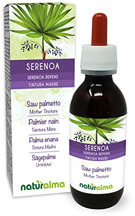 Serenoa o Palma nana (Serenoa repens o Sabal serrulata) frutti Tintura Madre analcoolica Naturalma - Estratto liquido gocce 120 ml - Integratore alimentare - Vegano