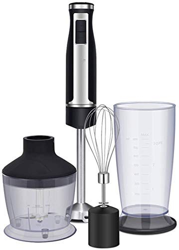 FHKBB Il Set di frullatore a Immersione a Immersione con Controllo Intelligente della velocità a LED Include Tritatutto/frullino per Uova/Bicchiere Senza BPA, Robot da Cucina, frullatore