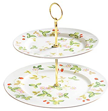 Alzatina per dolci Stile squisito di display a 2 strati a 2 strati Stand in ceramica Torta rimovibile Tavolo da dessert multicolore per frutta, cupcakes, dessert Alzata per Torta ( Color : D )