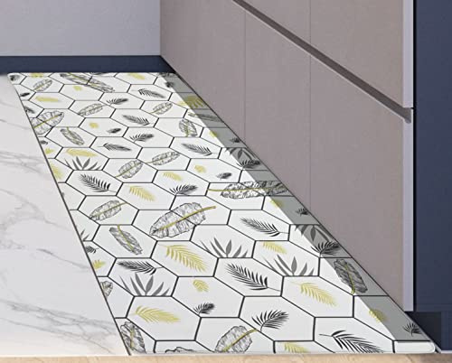 COMERCIAL CANDELA FELPUDOS Y ALFOMBRAS Alfombra de Cocina y Pasillo de Vinilo y Viscoelástica Antimanchas, Lavable | Base PVC Antideslizante y Aislante Diseño (45_x_120_cm, Panal)