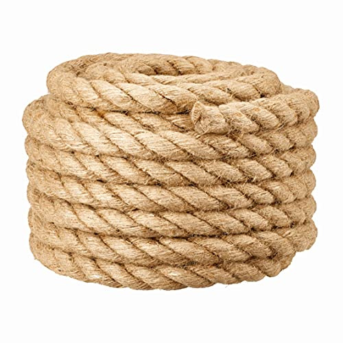 Corde de barrière 16mm pour Main Courante d'escalier/Garde-Corps de Balcon, Ficelle pour remorqueur de la Guerre, balançoires, Navire et Levage, Bataille et Escalade de Gymnase, 16mm*30m, Beige