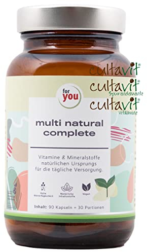for you multi natural complete aus natürlichen Pflanzenextrakten 90 Kapseln - 100% natürliches hochdosiertes Premium Multivitamin-Multimineral Präparat - breites Spektrum an Vitaminen & Mineralstoffen