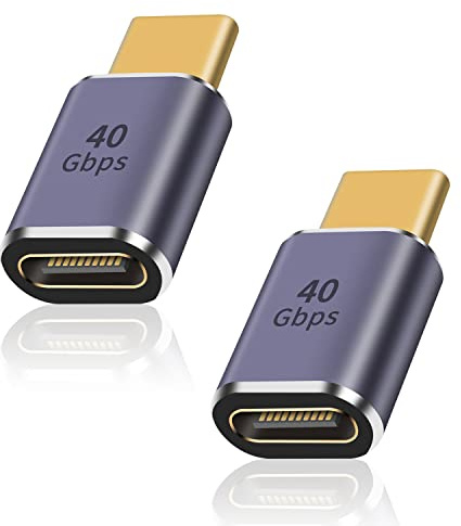 Duttek Adaptador USB Macho a USB C Hembra de 40 Gbps,Adaptador Extensor USB Tipo C soporta 8K a 60Hz y Carga rápida de 100W,Compatible con Thunderbolt 3/4 y con Dispositivos de Interfaz USB Tipo C