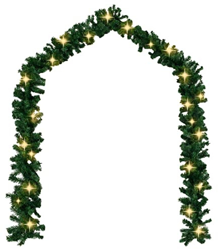 Tidyard Weihnachtsgirlande mit LED-Lichtern Weihnachtsdeko Tannengirlande Weihnachten Weihnachtsgirlande Dekogirlande Girlande Weihnachten Weihnachtsbeleuchtung 10 m