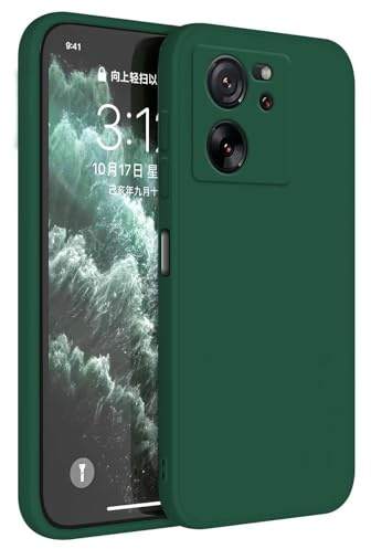 Topme Funda para Xiaomi MI 13T / Xiaomi MI 13T Pro (6.67 Inches) Carcasa Caja Case Estuche, Funda Protectora de Piel de Silicona TPU - Verde Oscuro