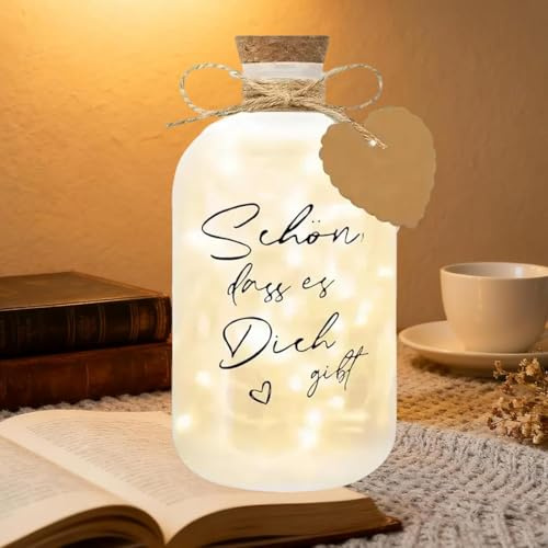 DYOUen LED Flaschenlicht Beleuchtete Flasche Dekoflaschen Muttertag mit Korken Leuchtflasche Sandgestrahlt Flaschenlichterkette Laternen Licht für Geburtstag Hochzeit