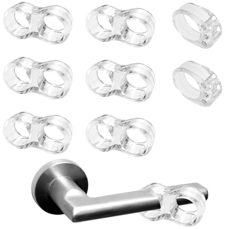 Topes de Puerta, ihaspoko 8 Piezas Transparente Topes para Puertas Silicona Protege la Pared para Manija de Puerta (2er O-Forma y 6er 8-Forma)