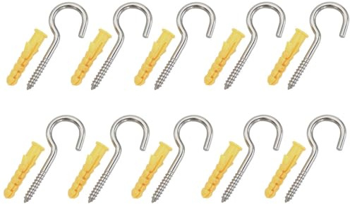 10 Stücke Metallhaken Schwerlast Augenschrauben, M5 304 Edelstahl Schraubhaken, für Haus, Büro, im Freien verwenden