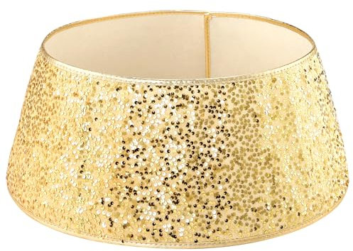 LIHAO Weihnachtsbaum Rock 60 cm Christbaumständer Abdeckung Gold Pailletten Weihnachtsbaum Kragen Decke Korb Deko für Tannenbaum Christbaum Baum