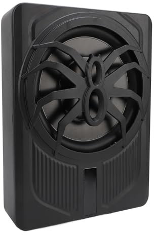 SENECESLI 10 Inch 800W Car Subwoofer Under Seat Powered Slim Subwoofer with Low Level Input Blue LED Light