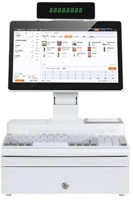 Caisse enregistreuse pour petites entreprises, Écran tactile de 14,1 pouces, caisse enregistreuse, clavier, imprimante intégrée de 58 mm, ensemble complet d'ordinateurs POS, système POS d'usine, caiss